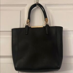 COACH Black Leather Tote Bag